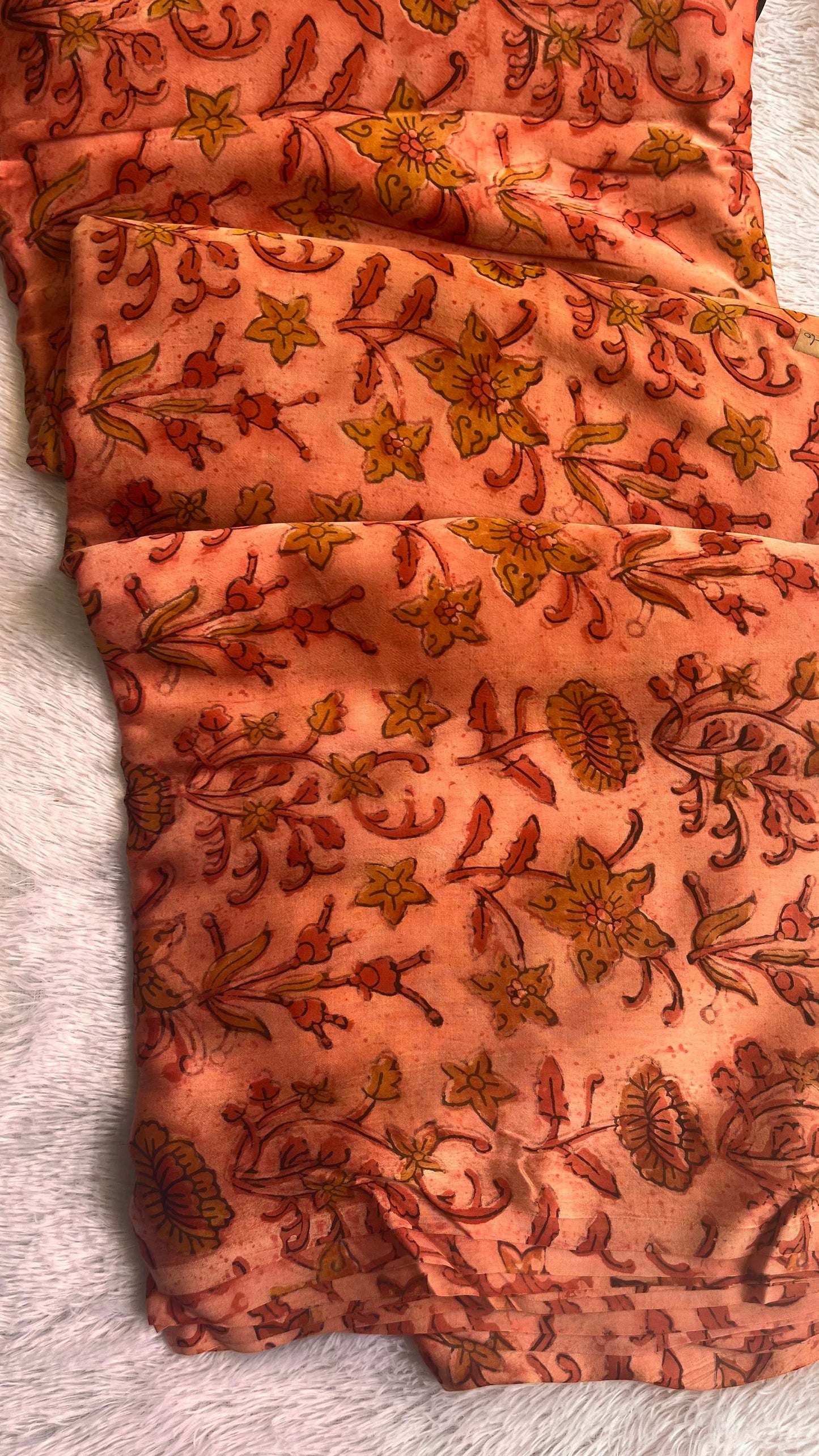 Onion Pink Shade Floral Motif Modal Silk Fabric