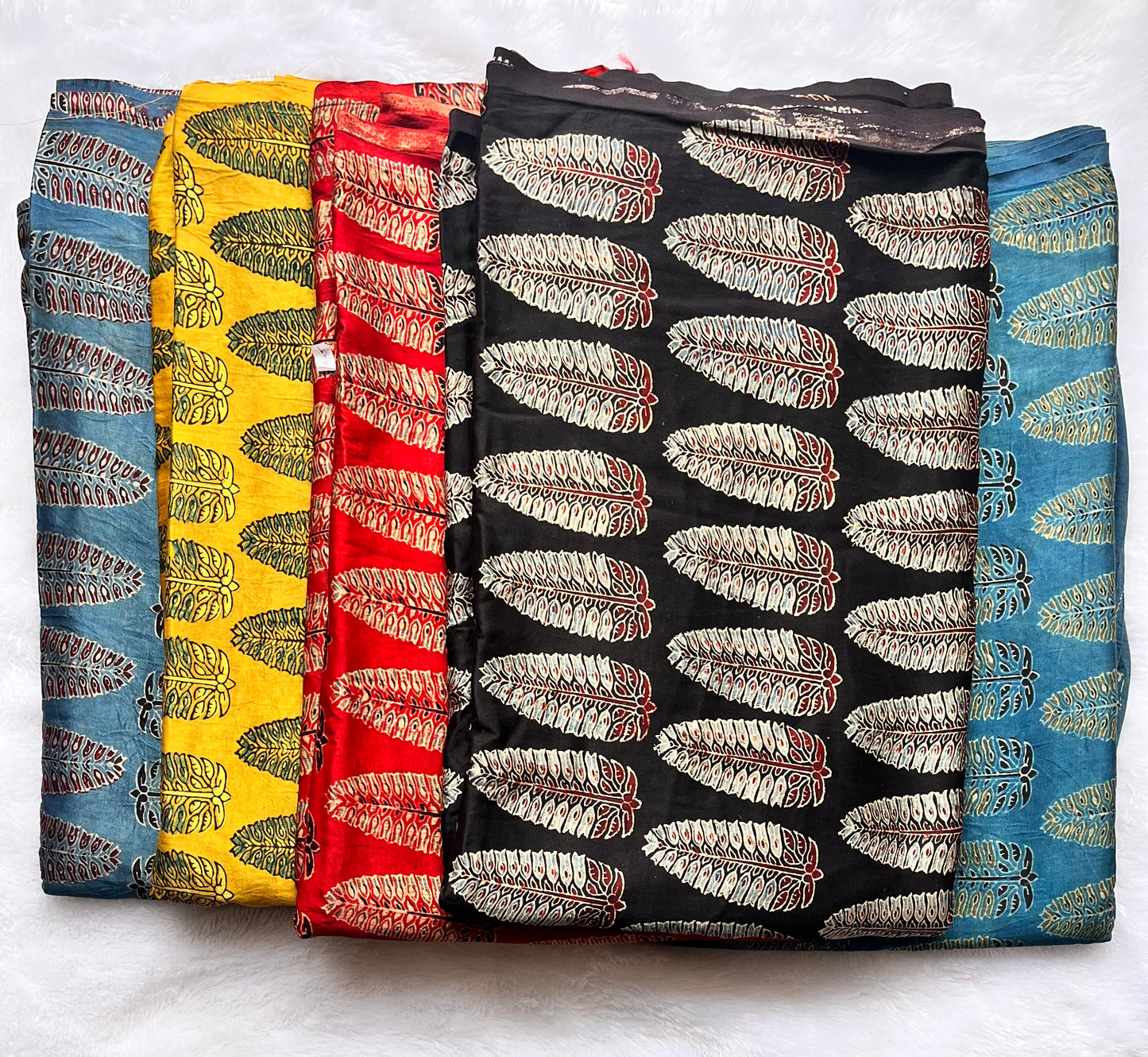 Madder Red Asopallav Motif Ajrakh Mashru Silk Fabric