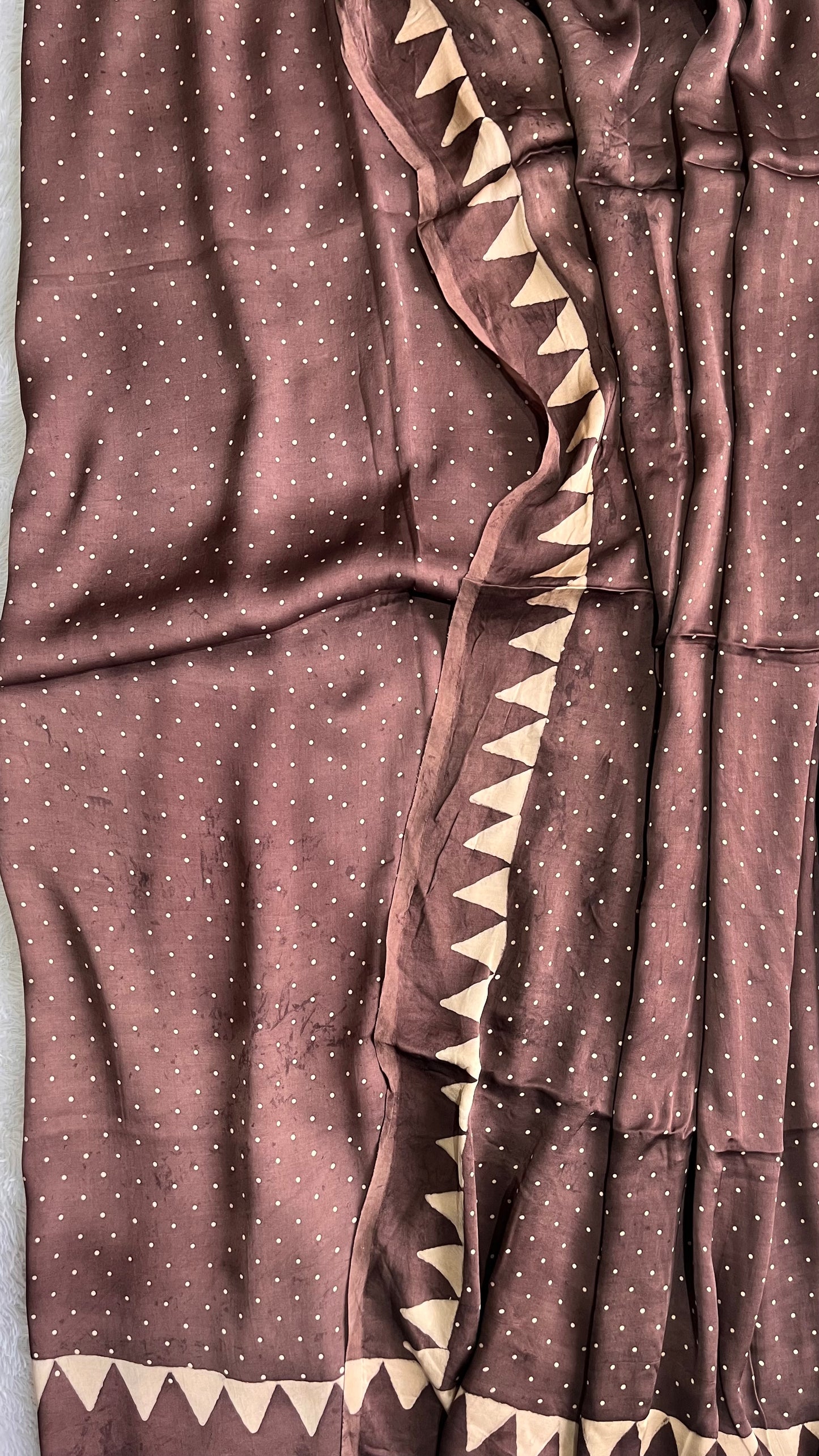 Rasin Shade Polka Buta Modal Silk Suit Set with Modal Silk Dupatta
