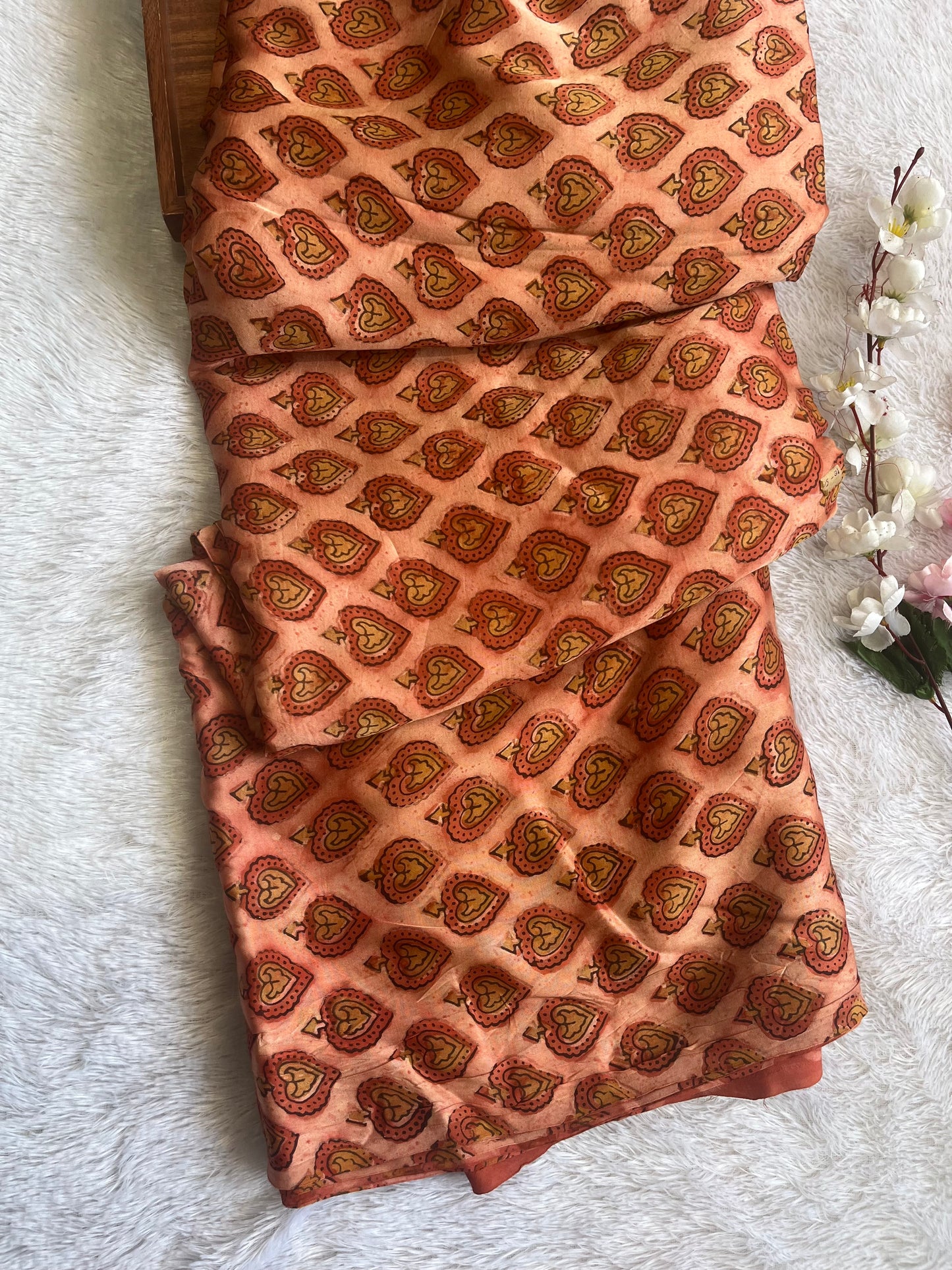 Onion Pink Shade Paan Motif Modal Silk Fabric