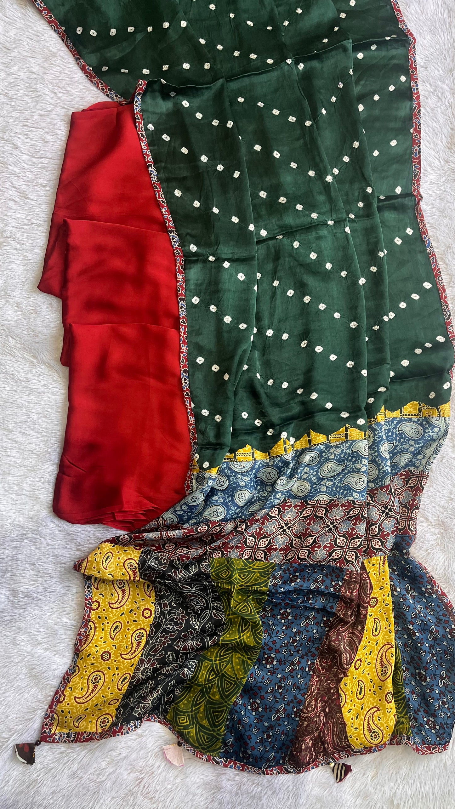 Maroon Modal Silk Solid shade 2pc Suit Material with Modal Silk Applique Work Dupatta