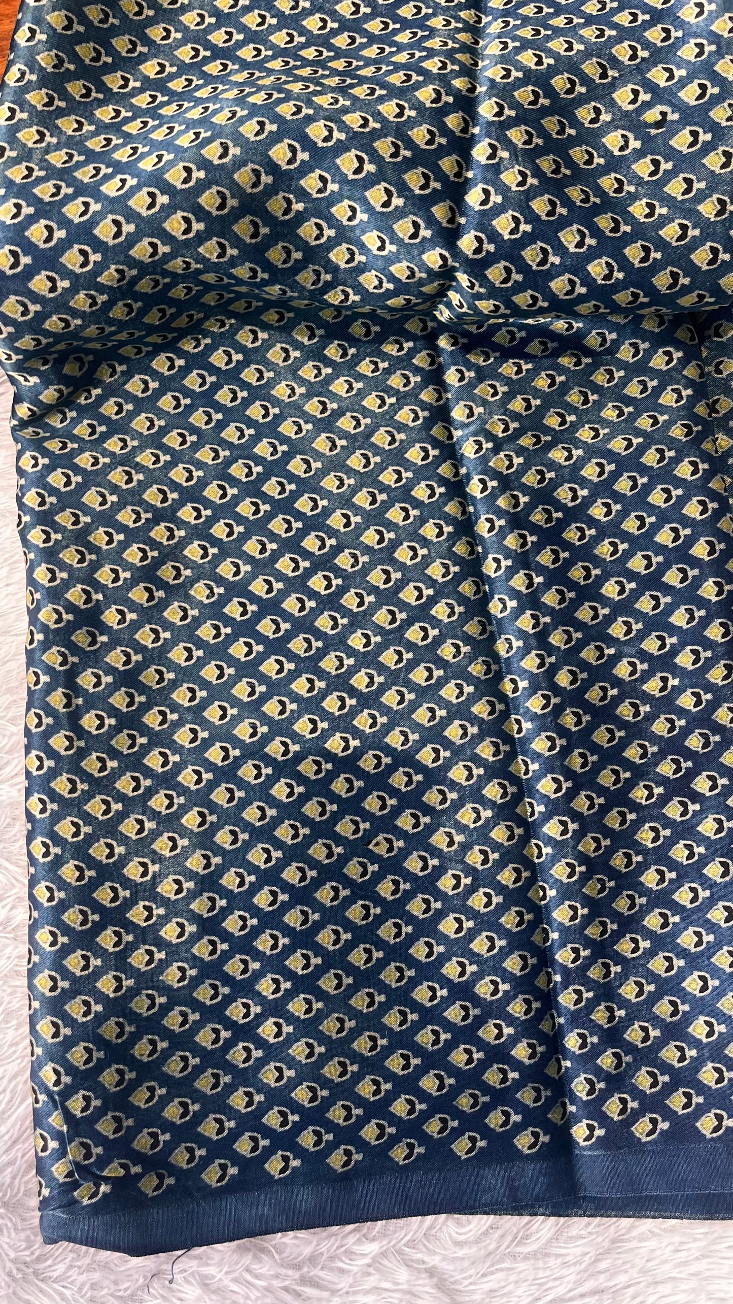 Blue Choti Buti Mashru Silk Blouse Piece