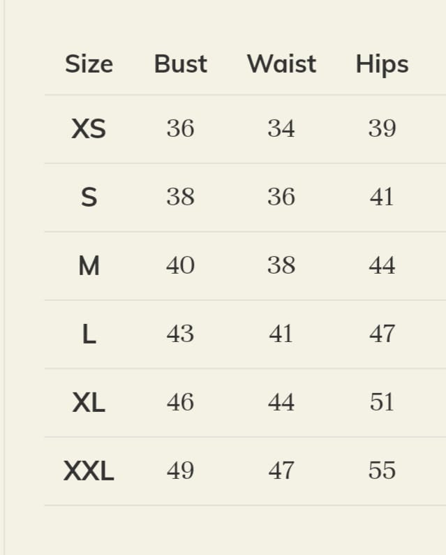 Size Chart