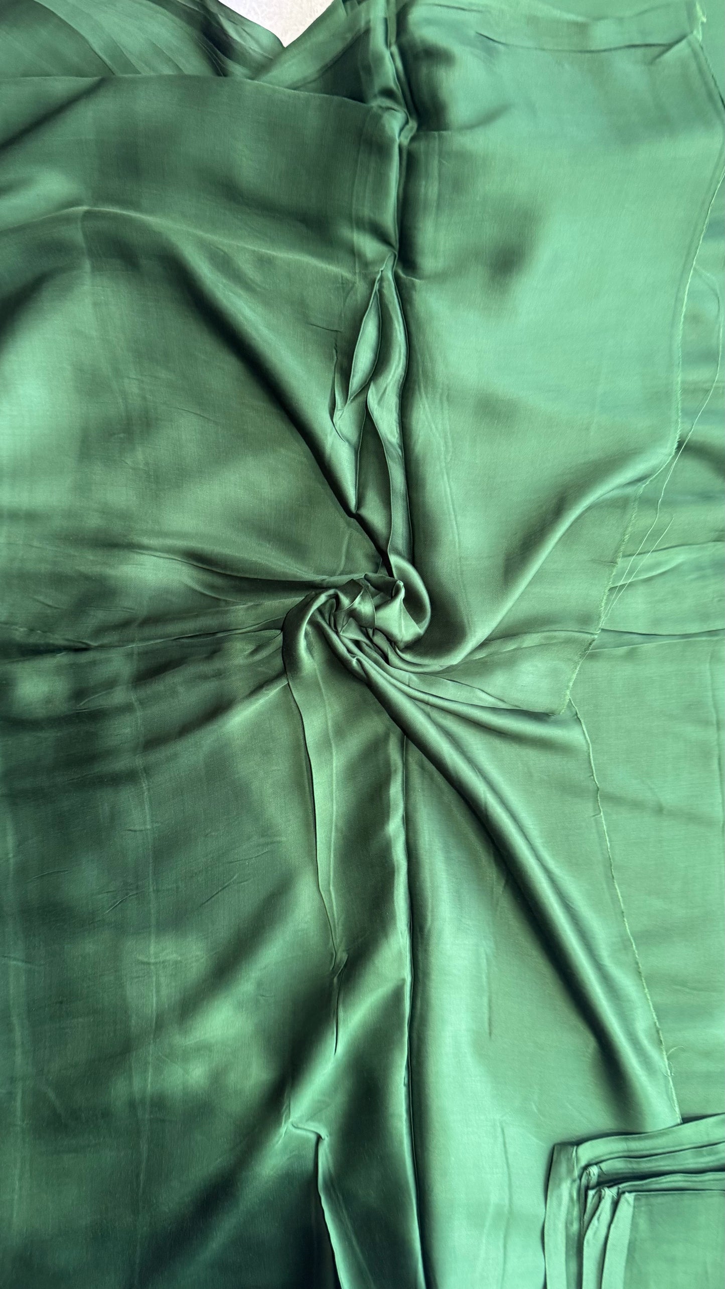 Green Solid Shade Pure Modal Silk Running Fabric