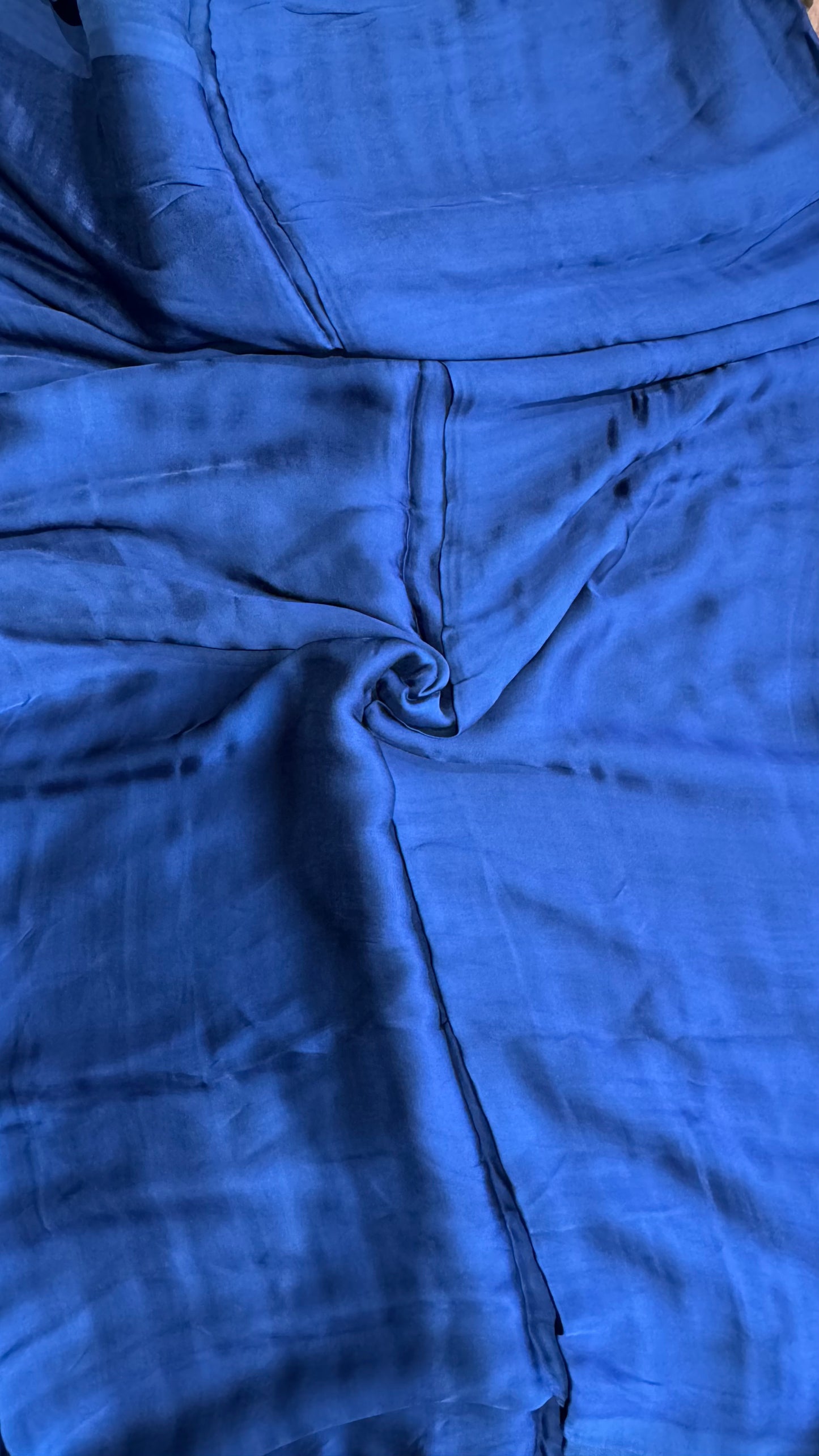 Blue Solid Shade Pure Modal Silk Running Fabric
