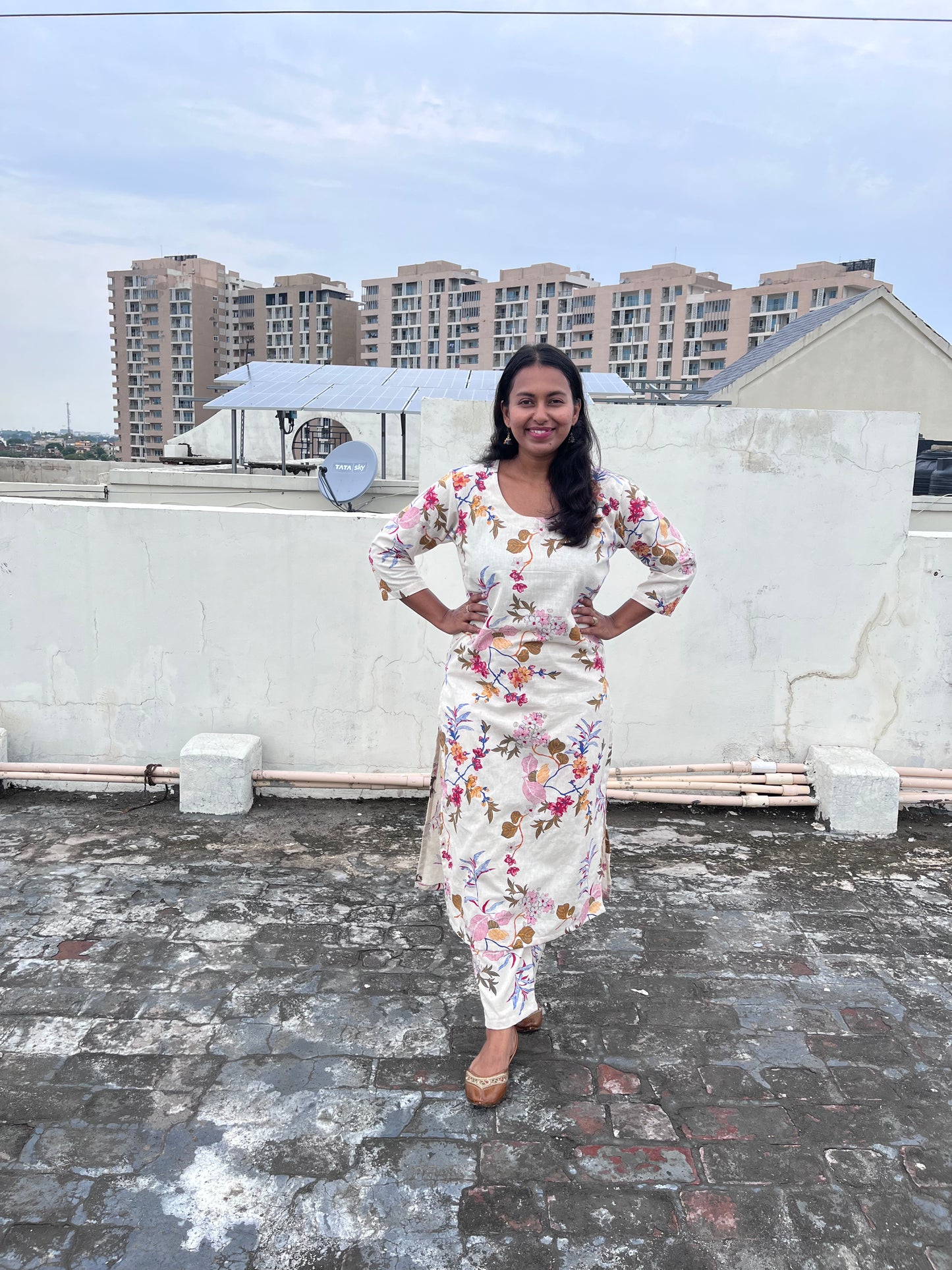 A Creamy Affair Linen Cotton Kurta Pant Co Ord Set
