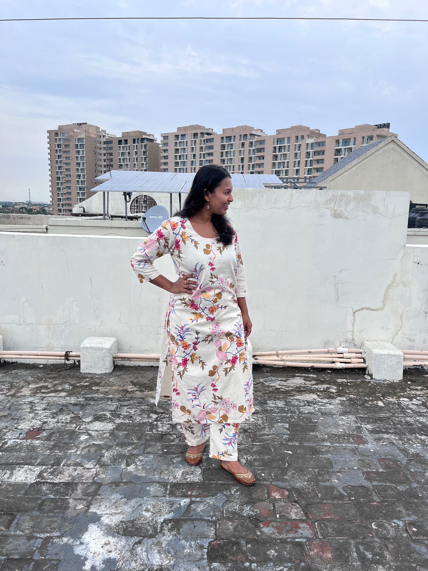 A Creamy Affair Linen Cotton Kurta Pant Co Ord Set