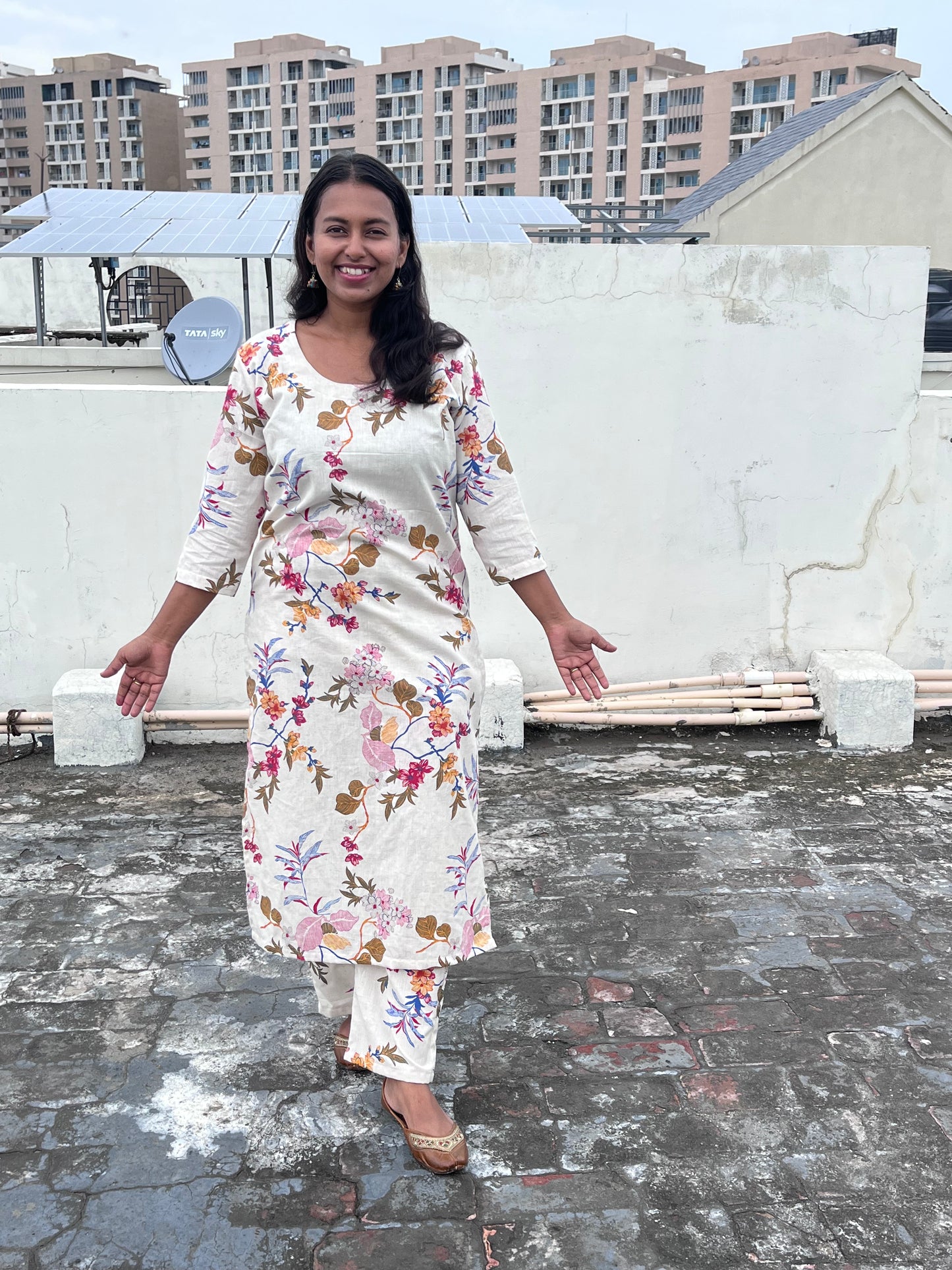 A Creamy Affair Linen Cotton Kurta Pant Co Ord Set