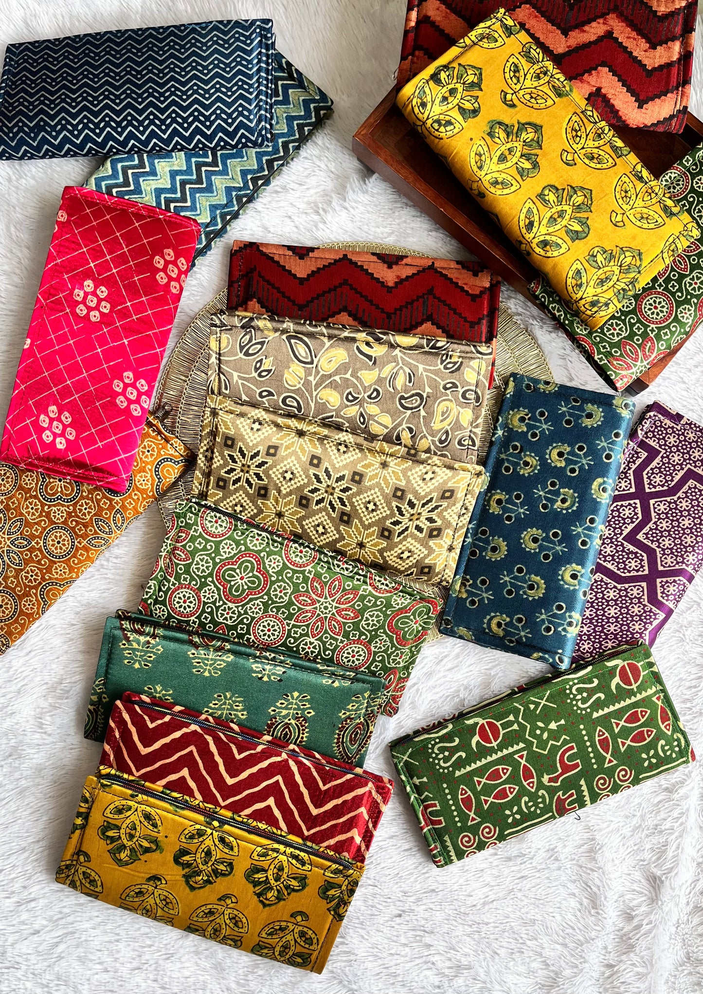 Ajrakh Mashru Silk Ladies Clutch Purse