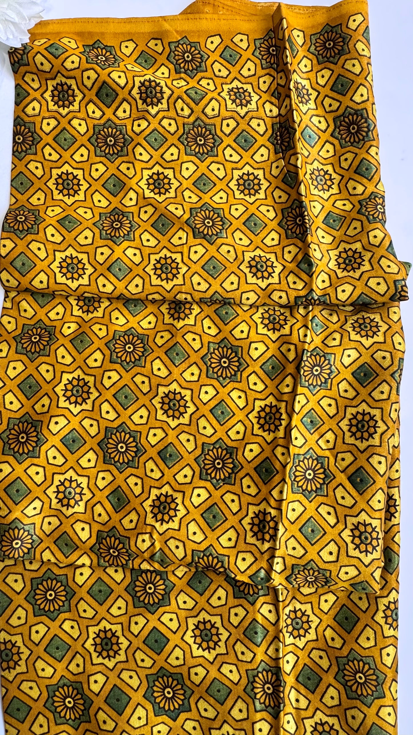 Yellow Jaal Buti Mashru Silk Blouse Piece