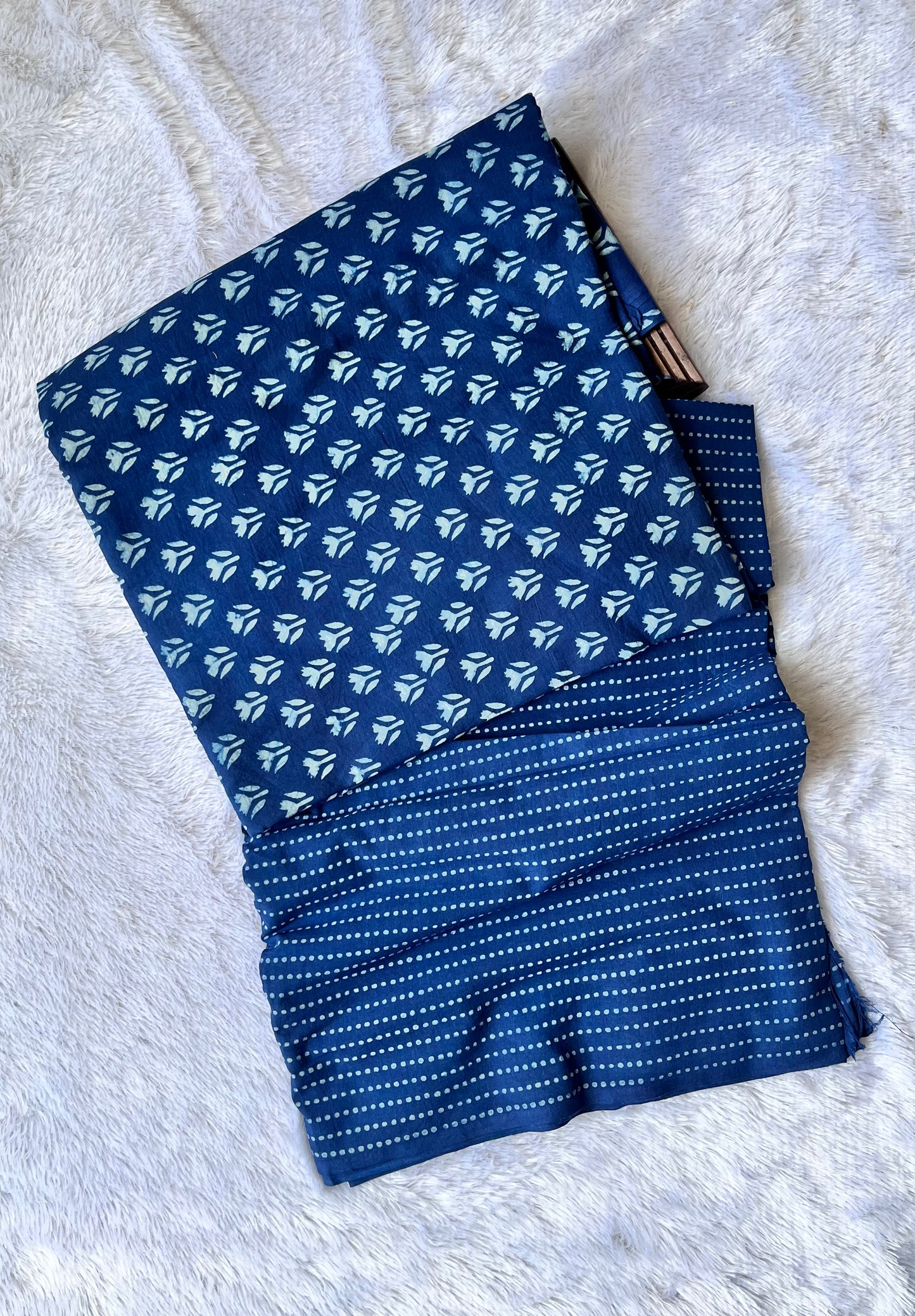 Akola Dabu Flower Motif Pure Cotton Suit Set