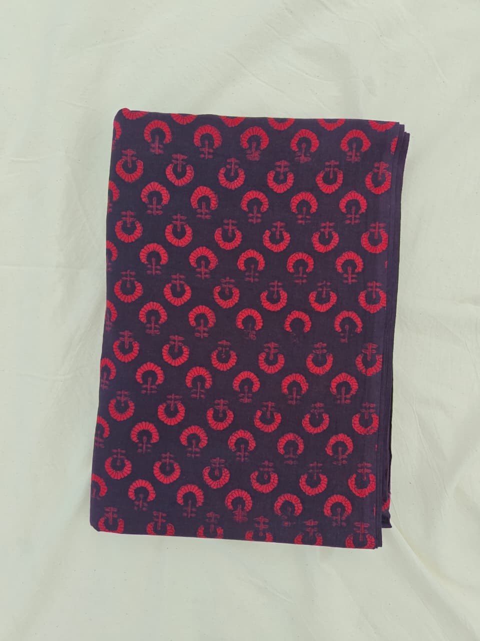 Akola Dabu Blooming Flower Motif Hand Block Print Natural Dyed Pure Cotton Fabric Red