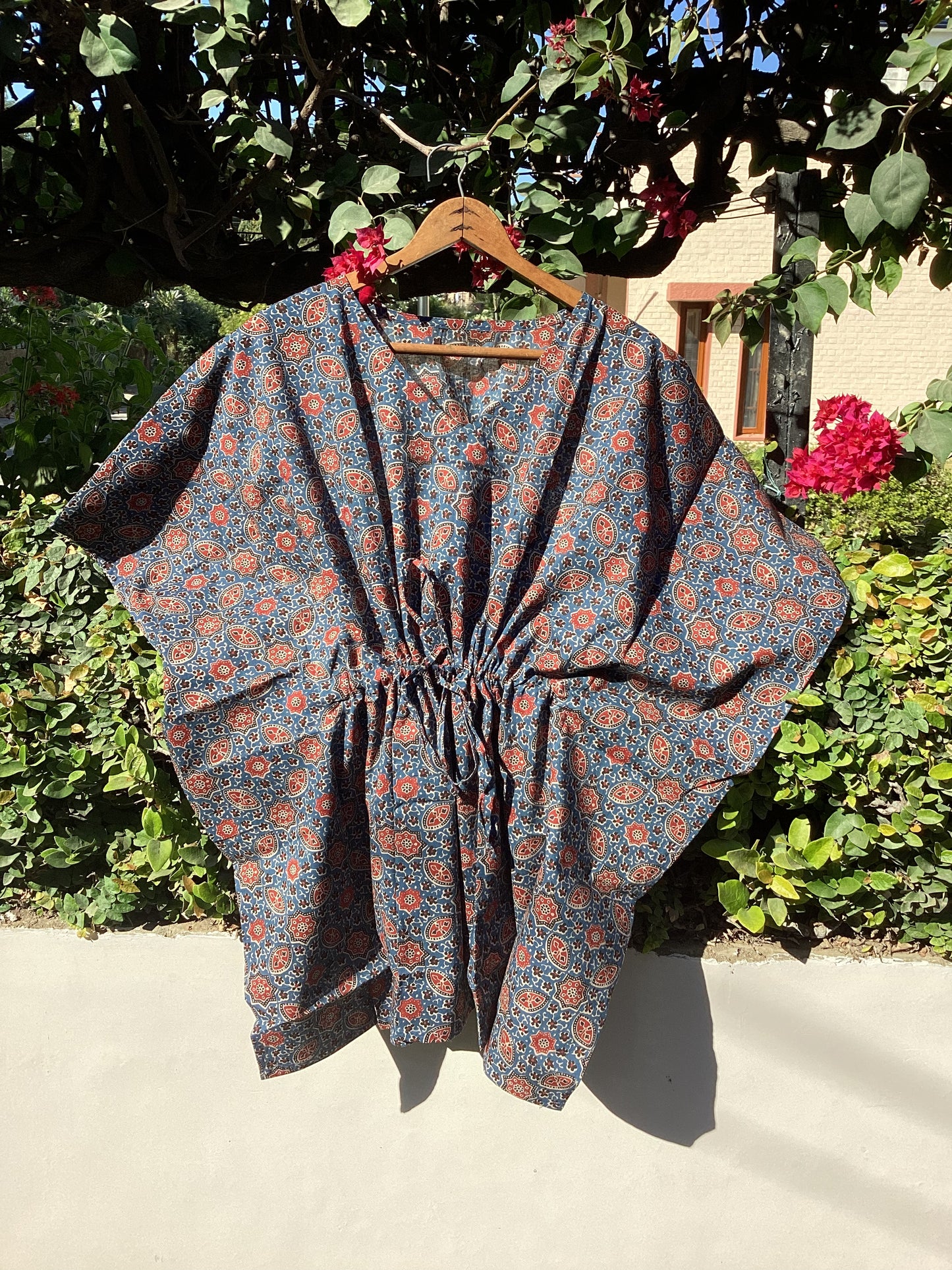 Classic Ajrakh Print Cotton Short Kaftan Top