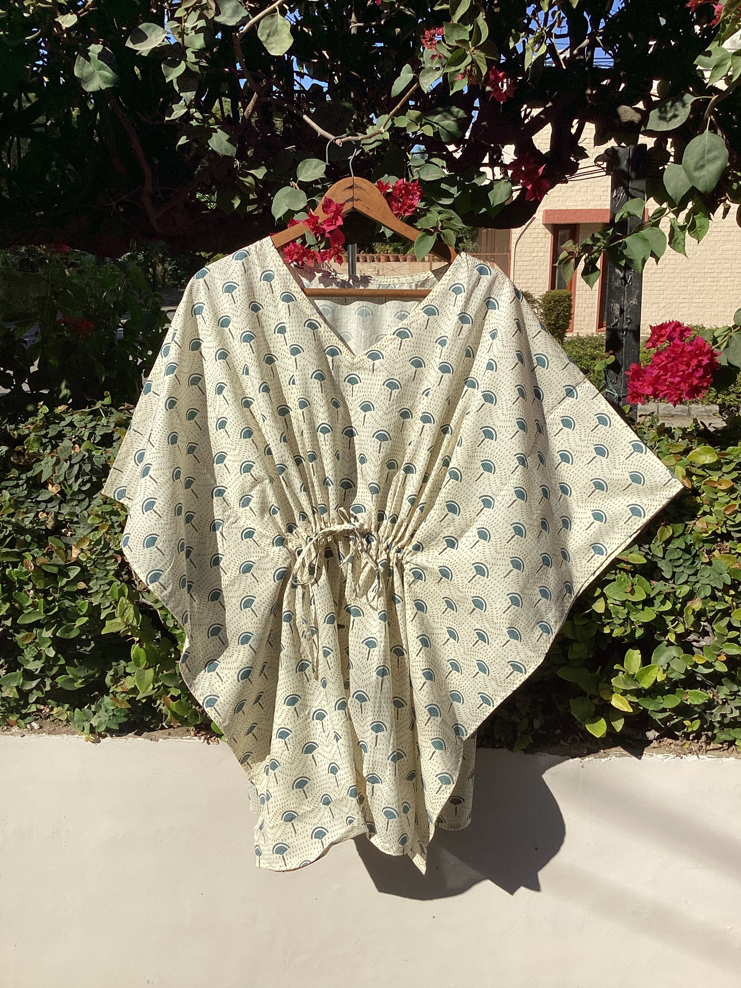 A Creamy Affair Cotton Short Kaftan Top