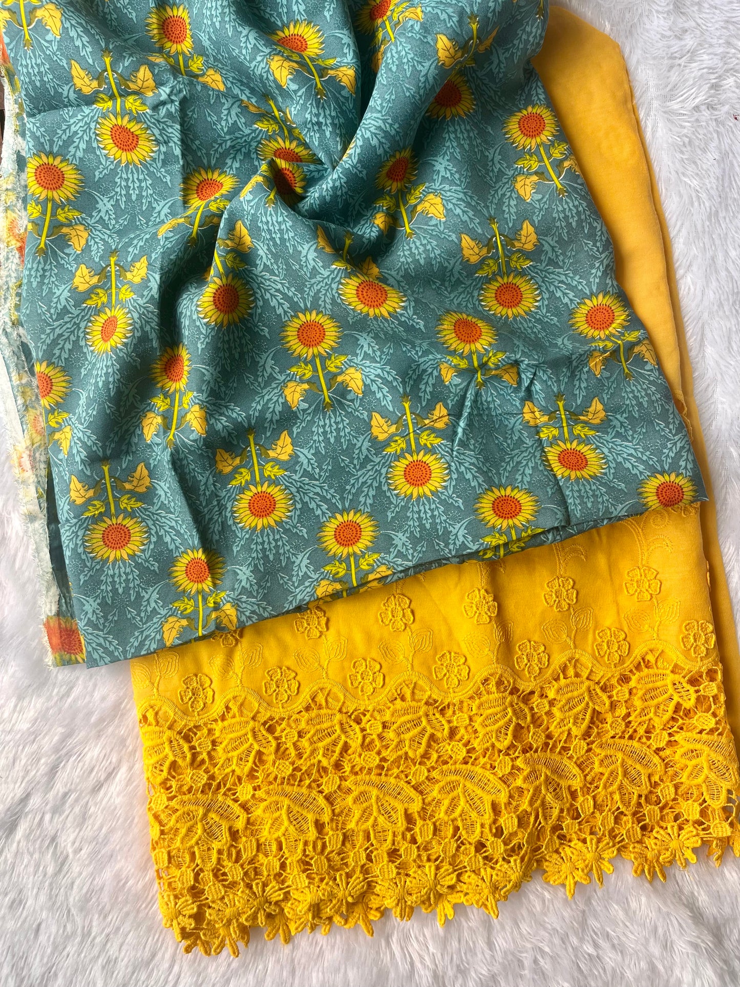 Vibrant Sunflower Pure Cotton 2pc Suit Set