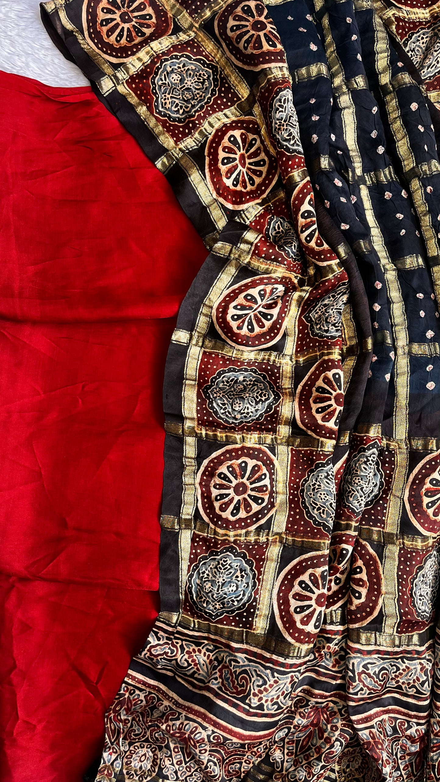 Maroon Solid Shade Modal Silk Suit Material with Ghadchola Modal Silk Dupatta