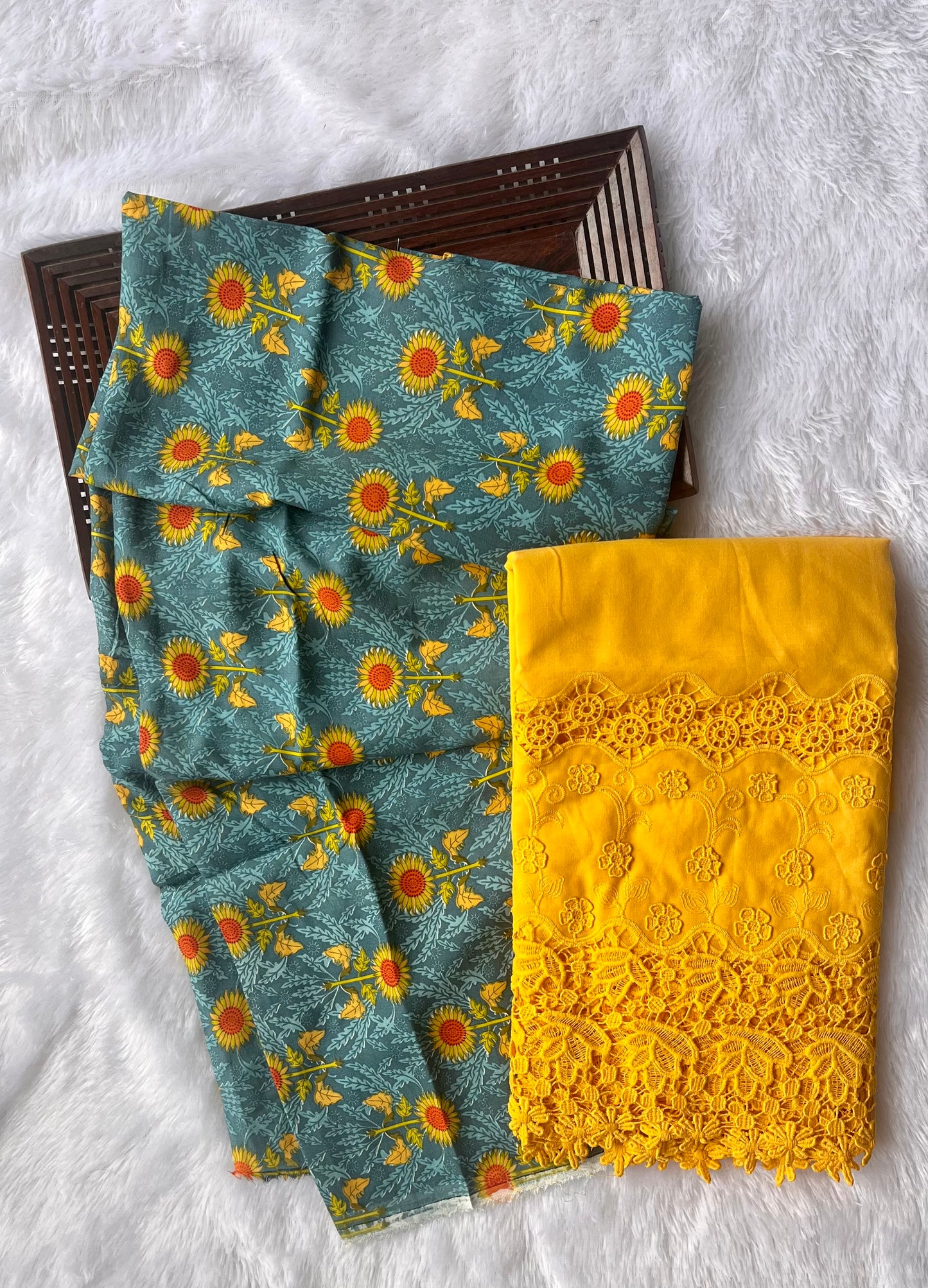 Vibrant Sunflower Pure Cotton 2pc Suit Set