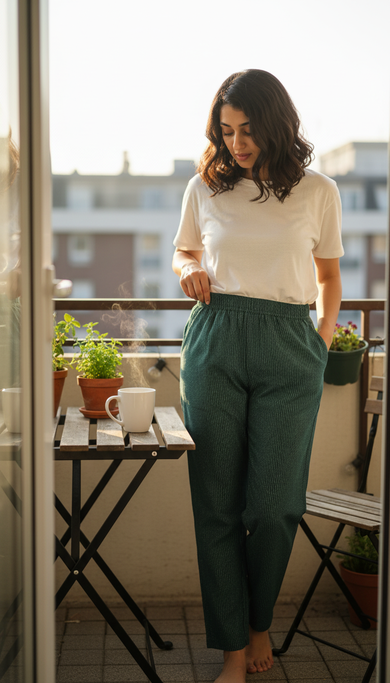 Colourful Kantha Work Lounge Pants with Pockets