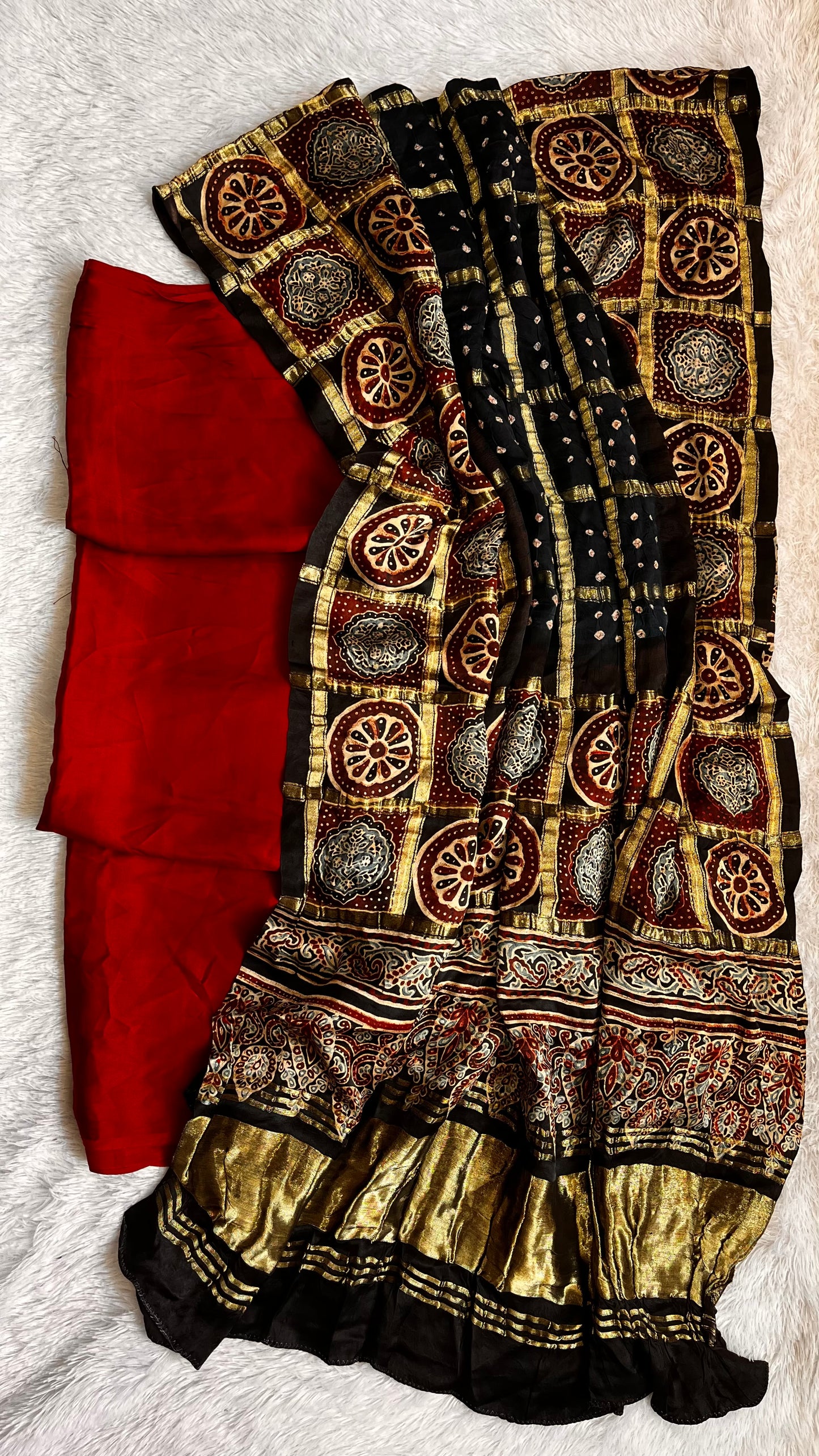 Maroon Solid Shade Modal Silk Suit Material with Ghadchola Modal Silk Dupatta