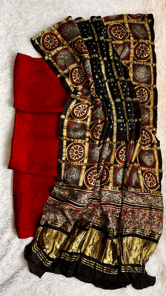 Maroon Solid Shade Modal Silk Suit Material with Ghadchola Modal Silk Dupatta