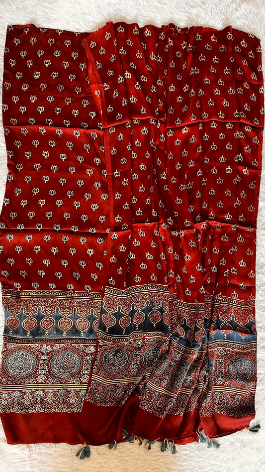 Caramel Shade Classic Kamal Pure Modal Silk Suit Set with Modal Silk Dupatta