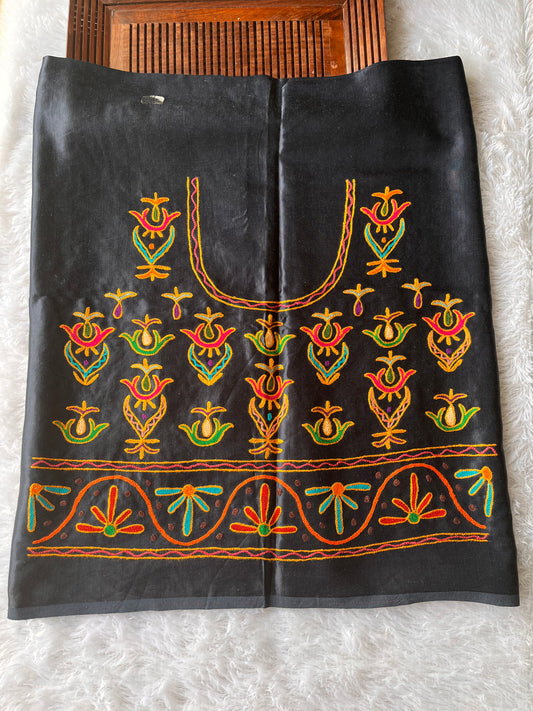 Deep Blue Mashru Silk Kutch Work Blouse