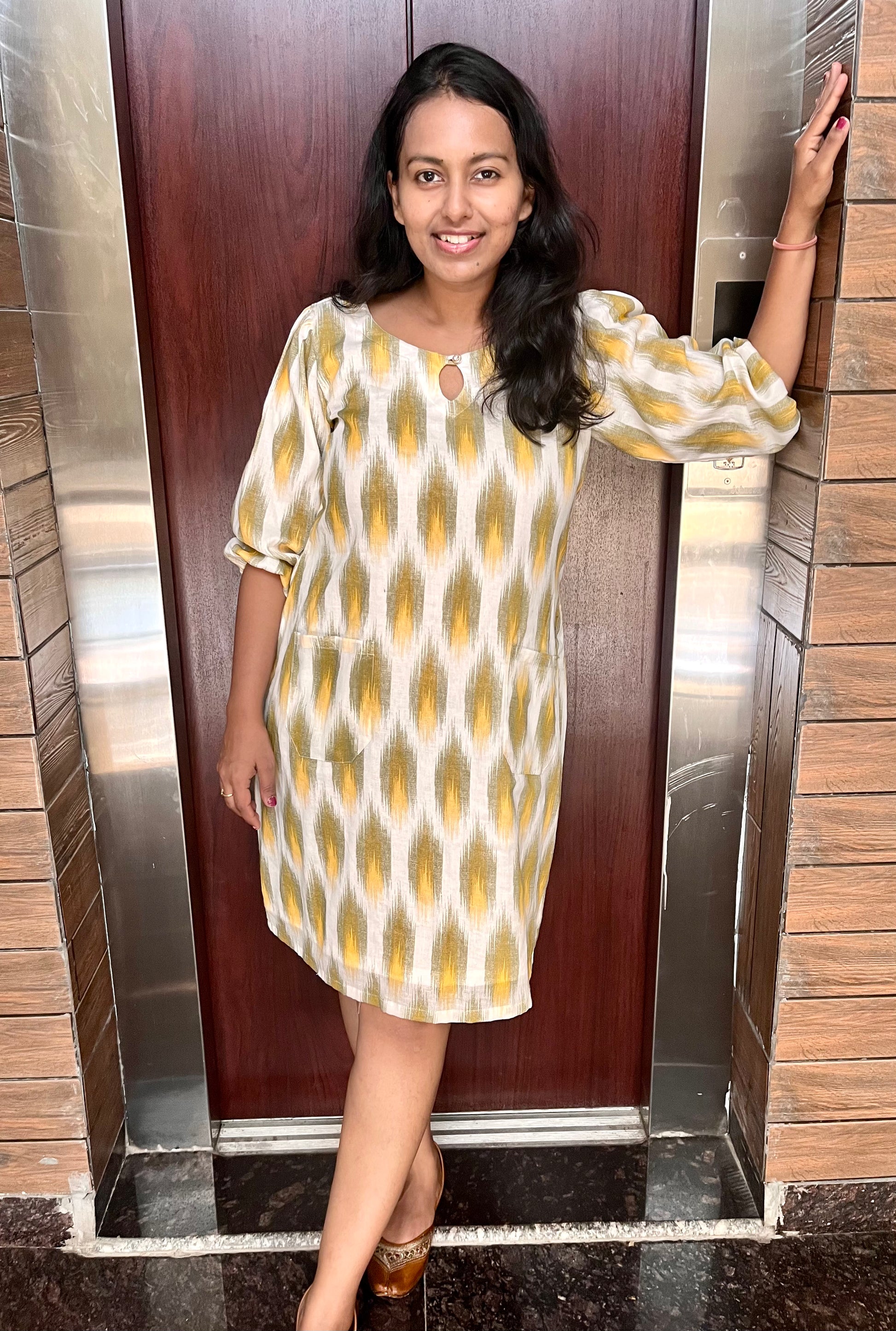 Cotton shift dress deals