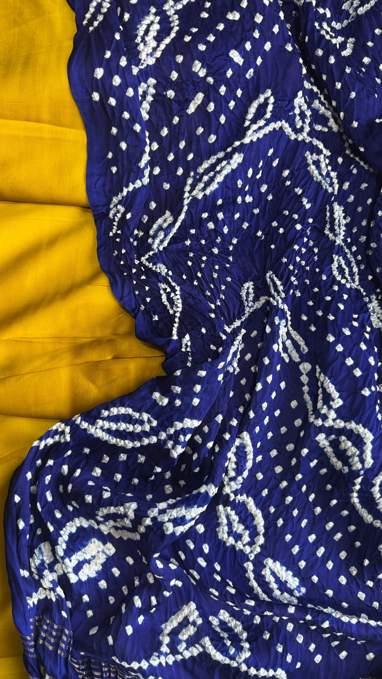 Yellow Shade Modal Kurta with Bandhej Modal Silk Lagdi Patti Dupatta-2Pc