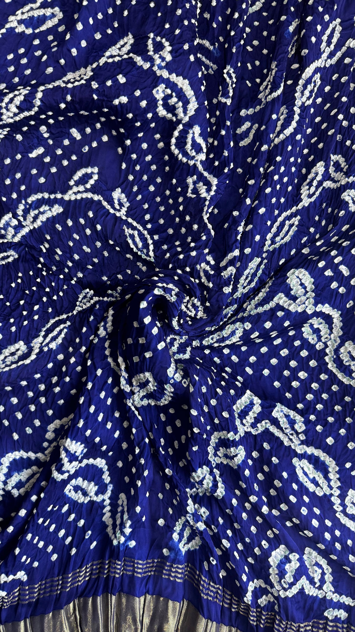 Royal Blue Shade Bandhej Modal Silk Dupatta with Lagdi Patti