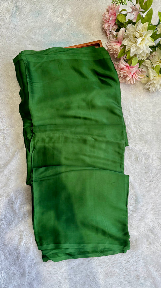 Green Solid Shade Pure Modal Silk Running Fabric