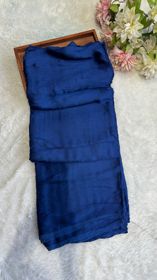 Blue Solid Shade Pure Modal Silk Running Fabric