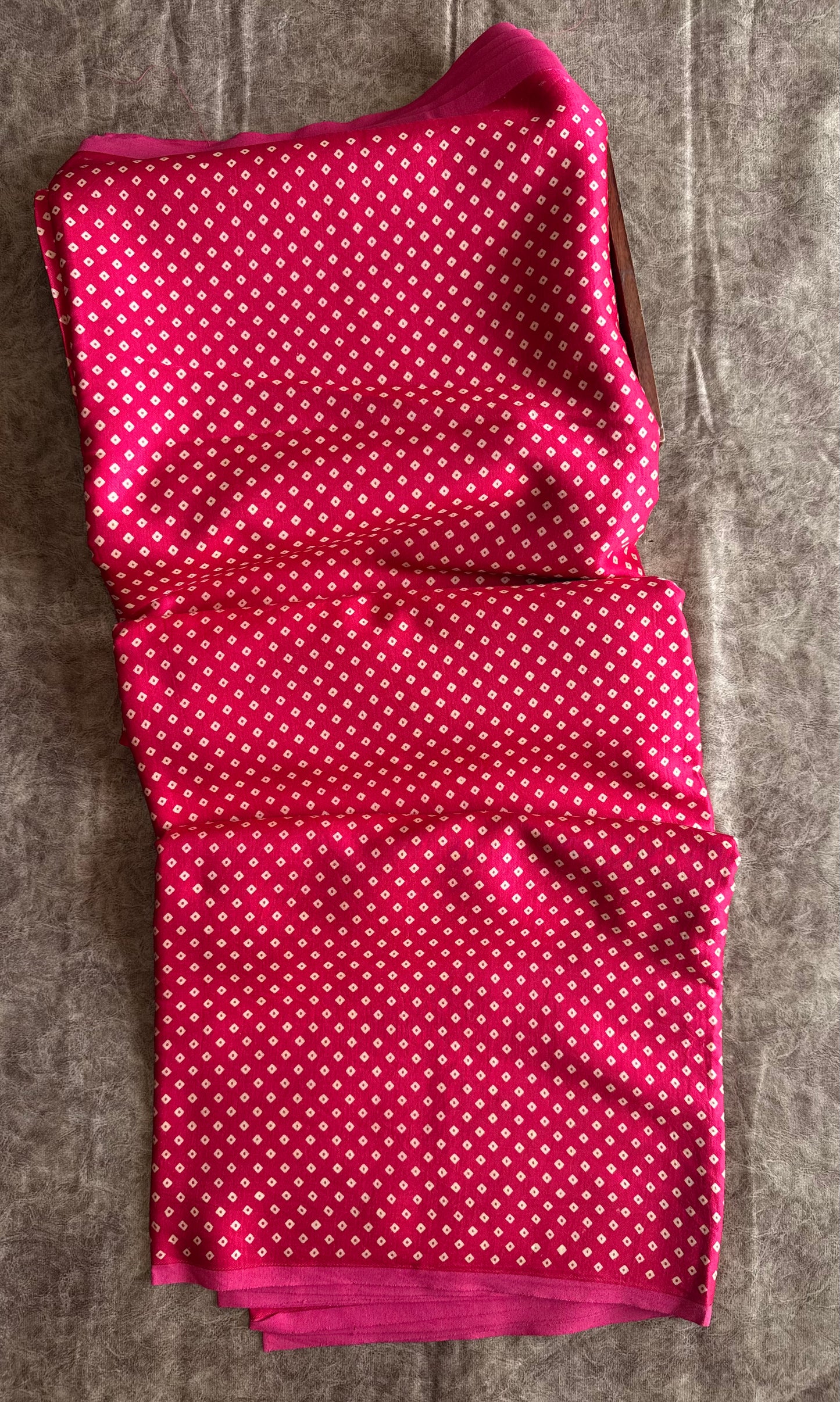 Magentta Dotted Motif Ajrakh Mashru Silk fabric