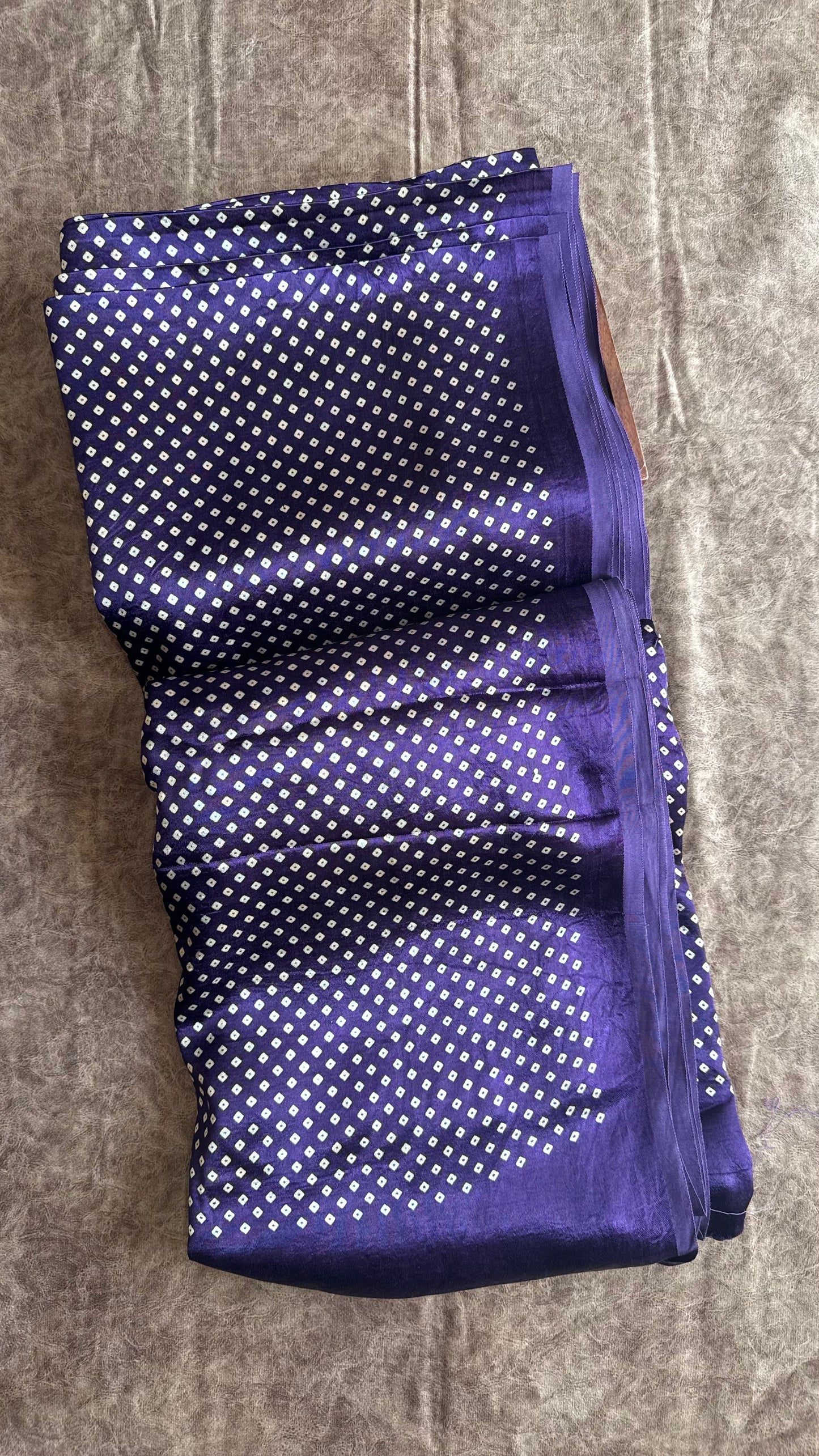 Purple Dotted Motif Ajrakh Mashru Silk fabric