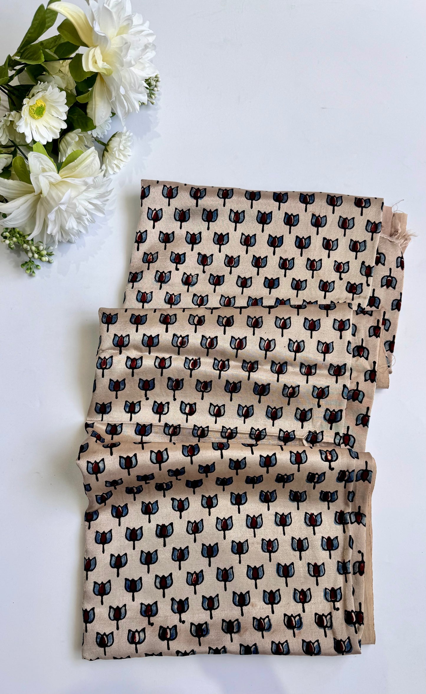 Off White Kamal Booti Mashru Silk Blouse Piece