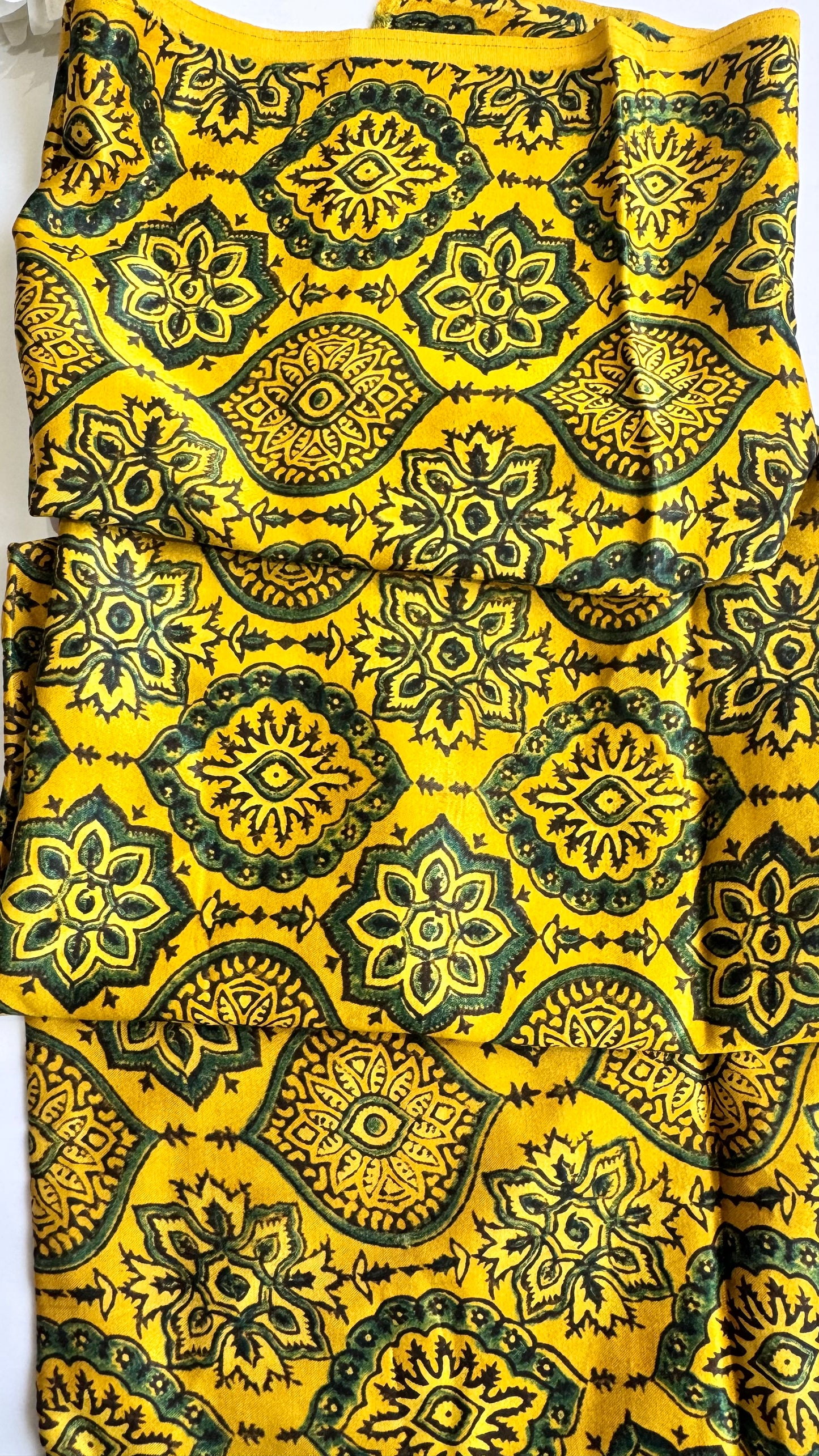 Haldi Yellow Badam Boota Print Mashru Silk Blouse Piece