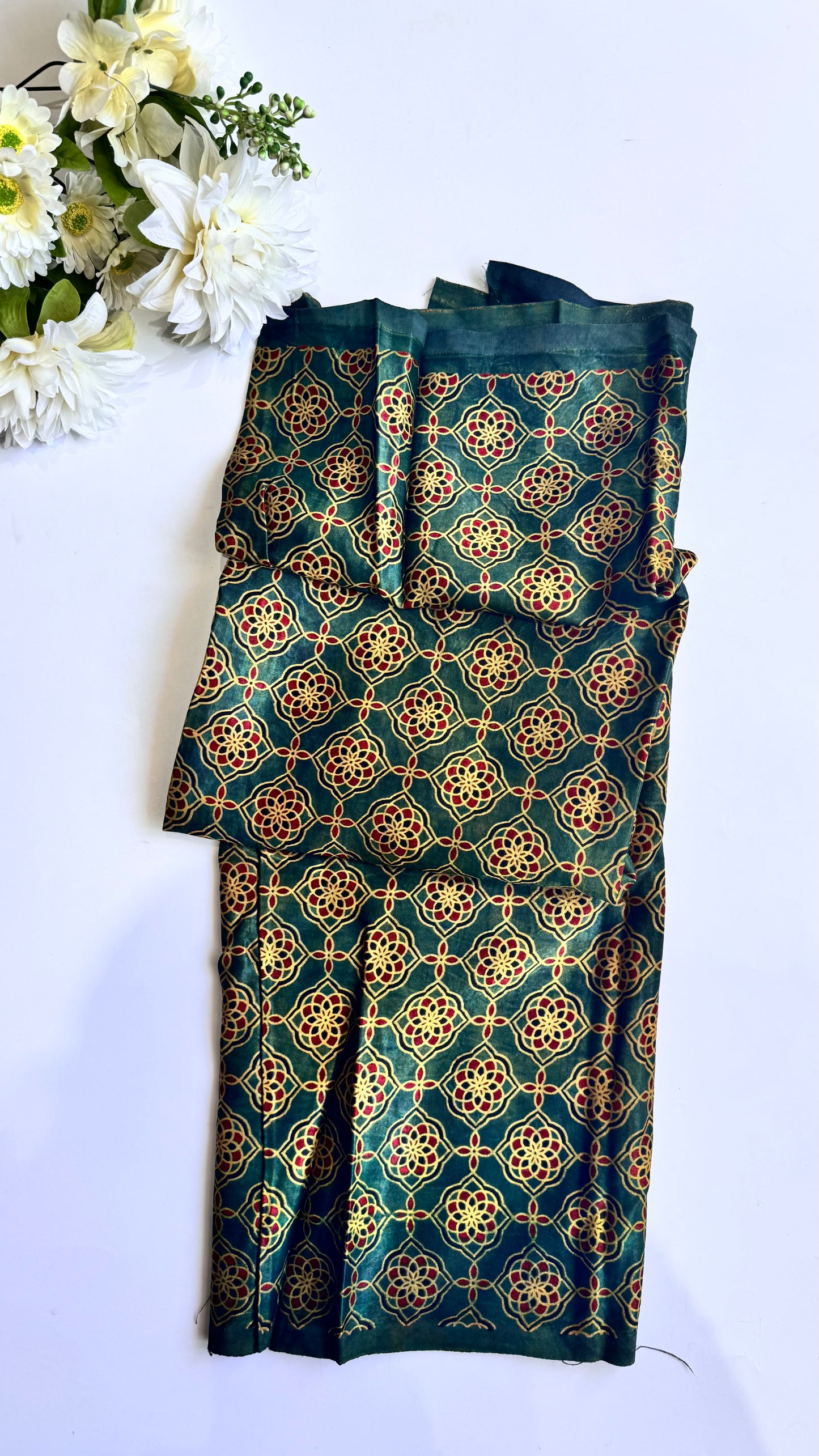 Kai Green Jaal Motif Mashru Silk Blouse Piece