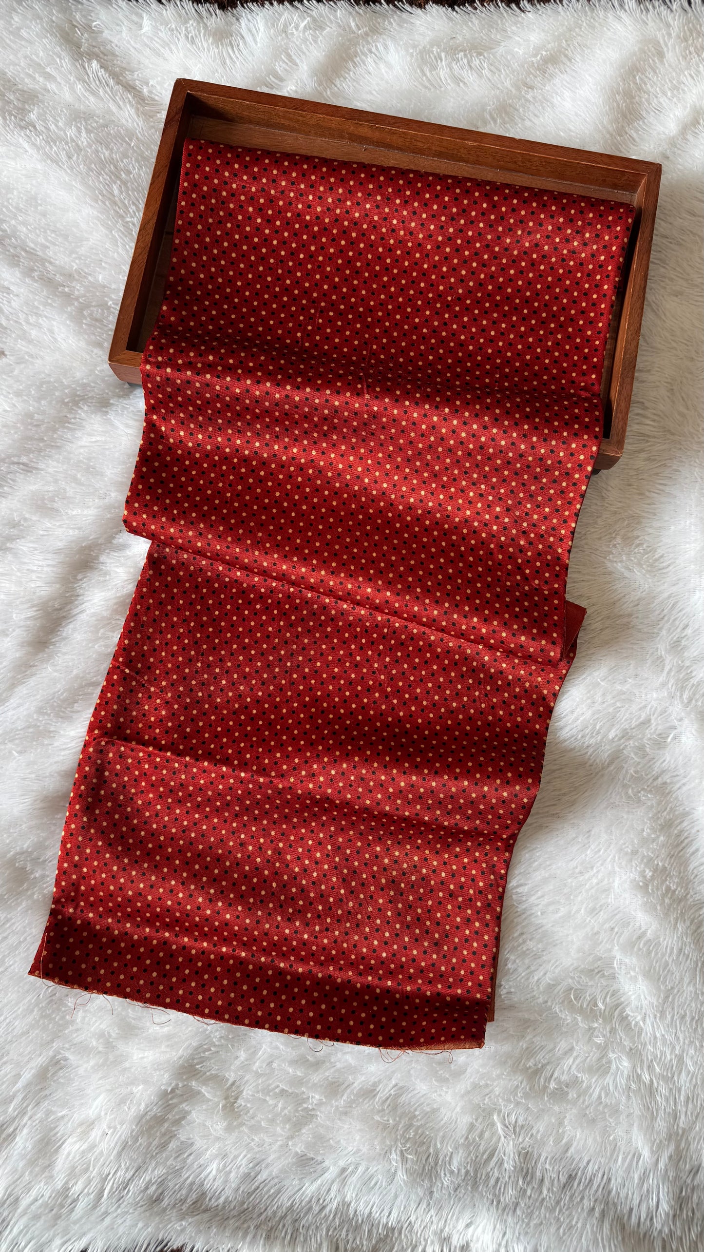 Red Base Dotted Motif  Mashru Silk Blouse Piece