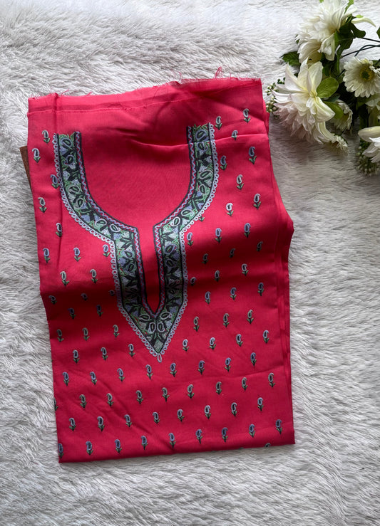 Gajri Pink Thread work Pure Cotton Kashmiri Aari Embroidered Co Ord 2 pc Set