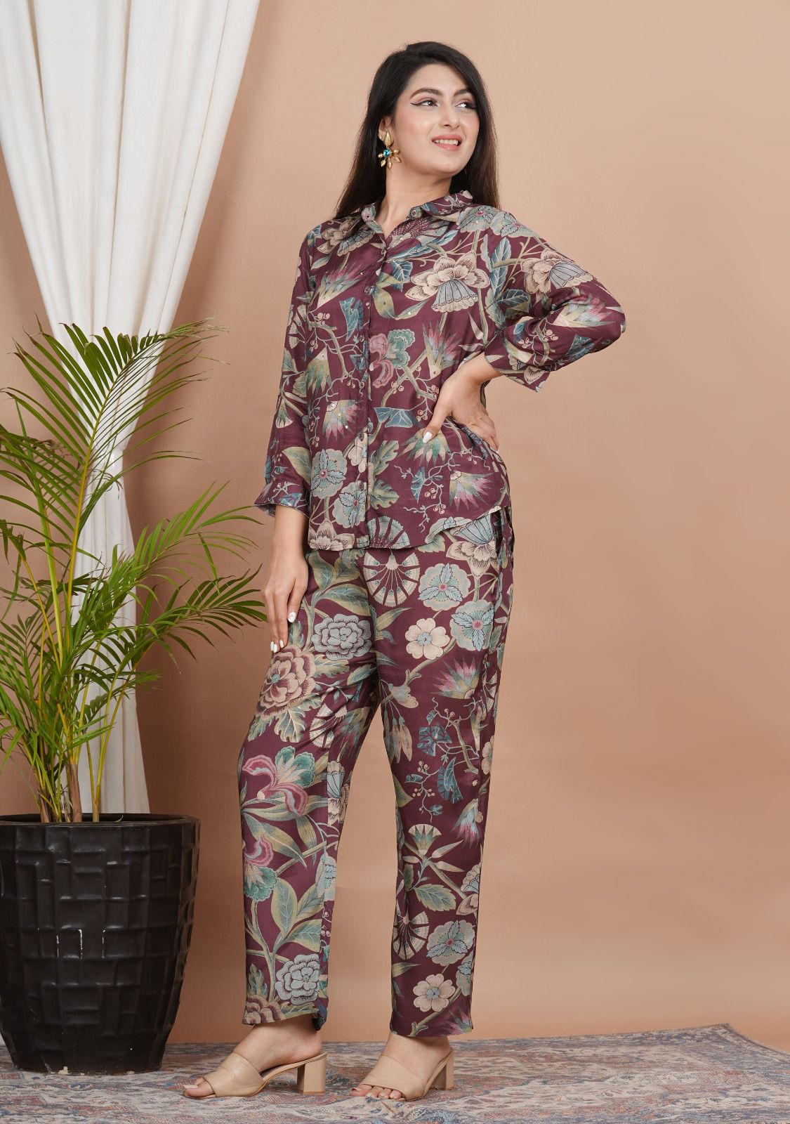 Cheeku Shade Floral Pure Muslin Cotton Co Ord Set