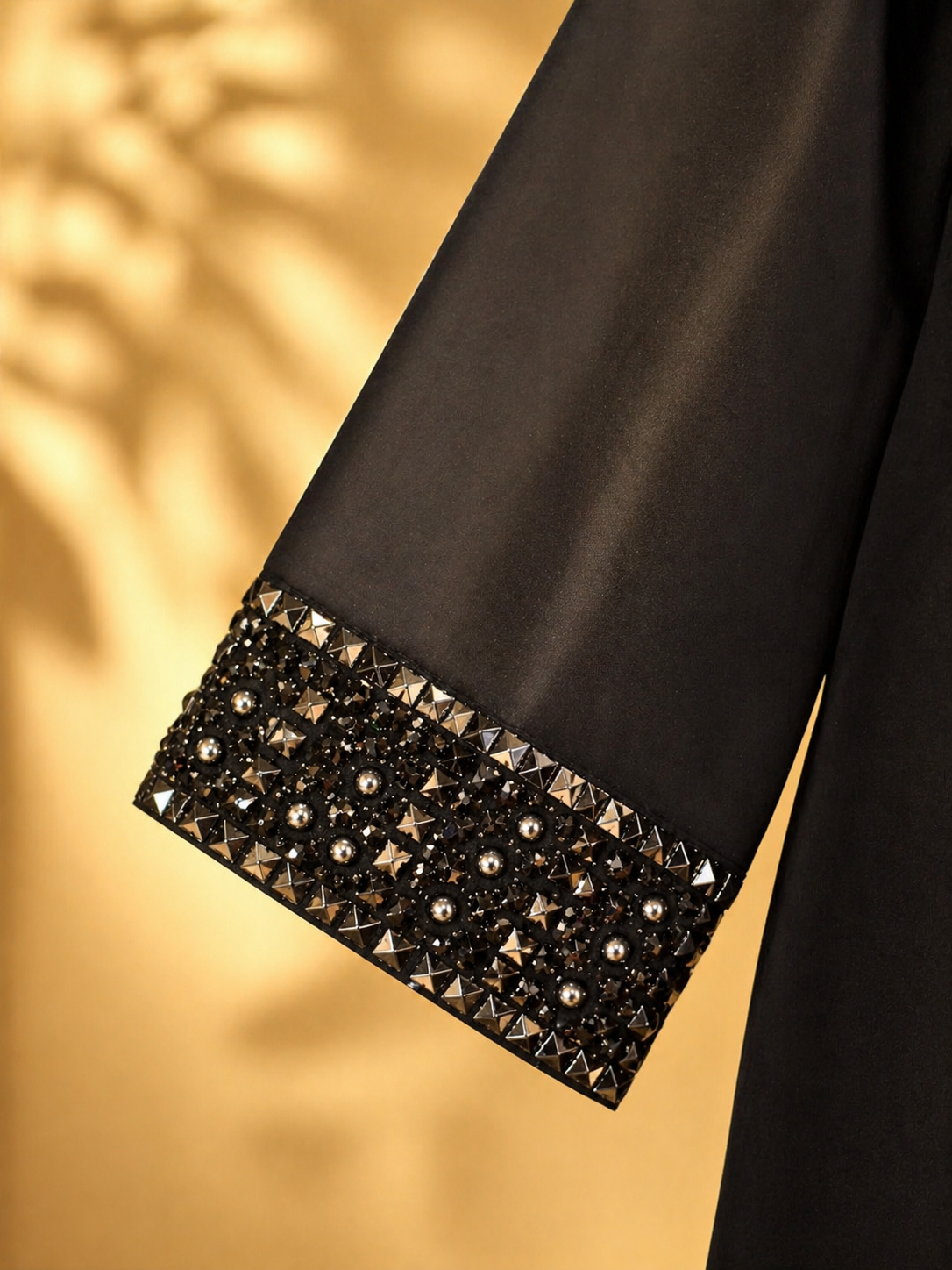 Black Khadi Cotton Co-Ord with Dazzling Patti work on Sleeves