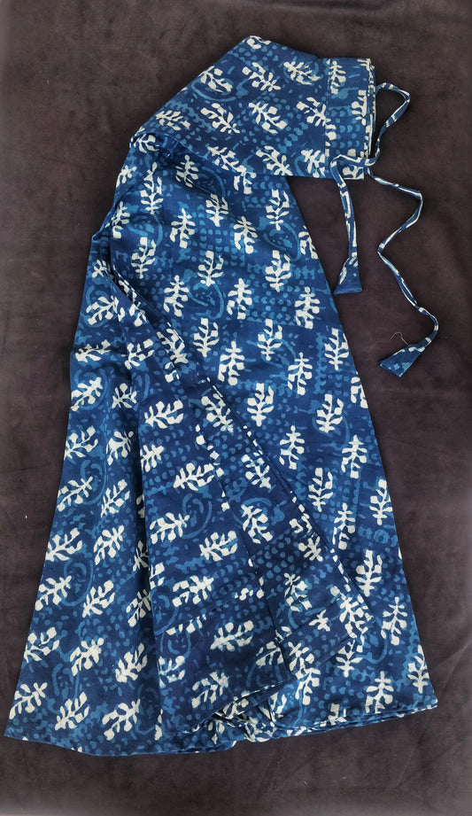 Indigo Booti Motif Cotton Long Skirt