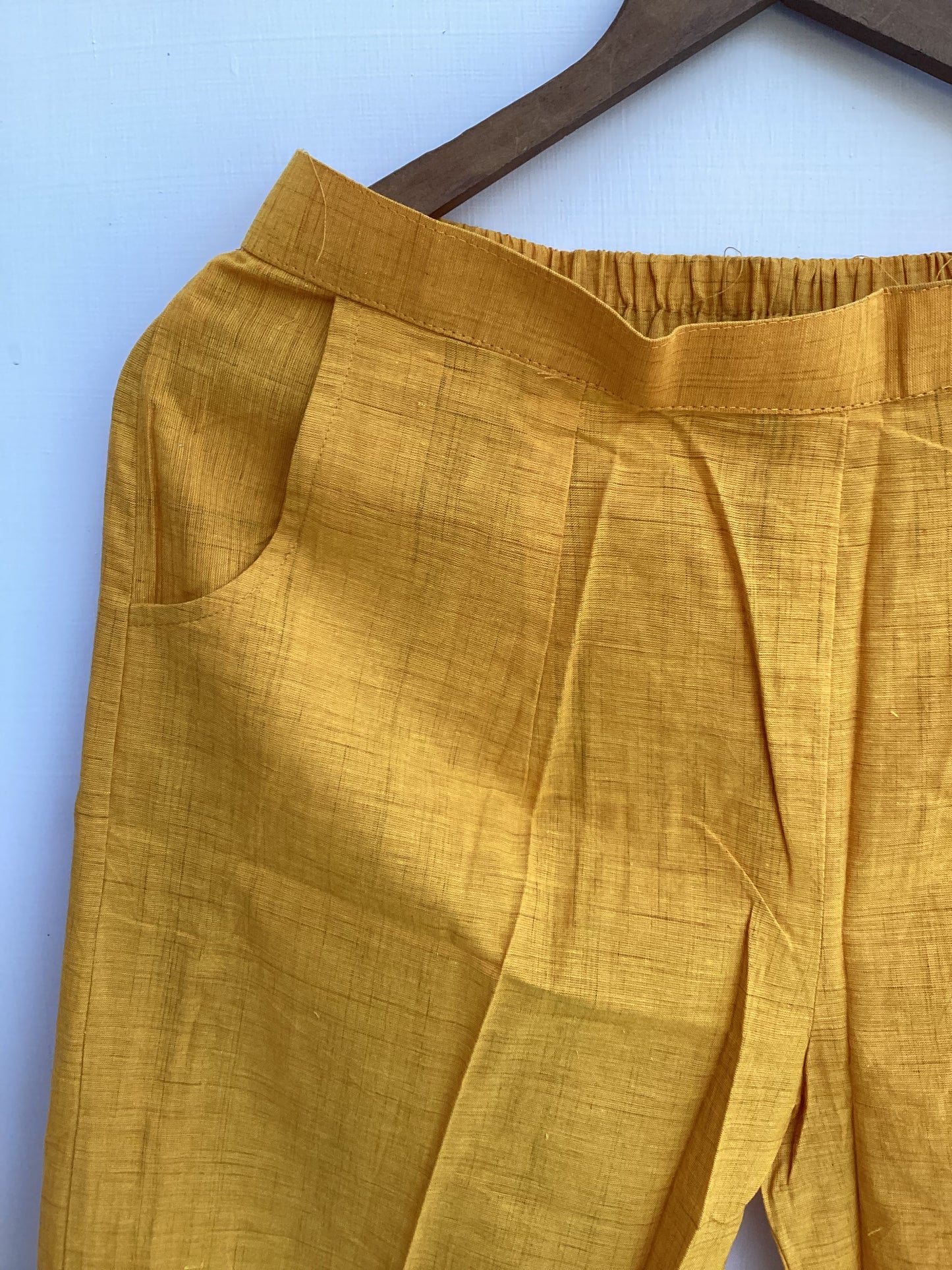 Mango Yellow Pure Cotton Pants