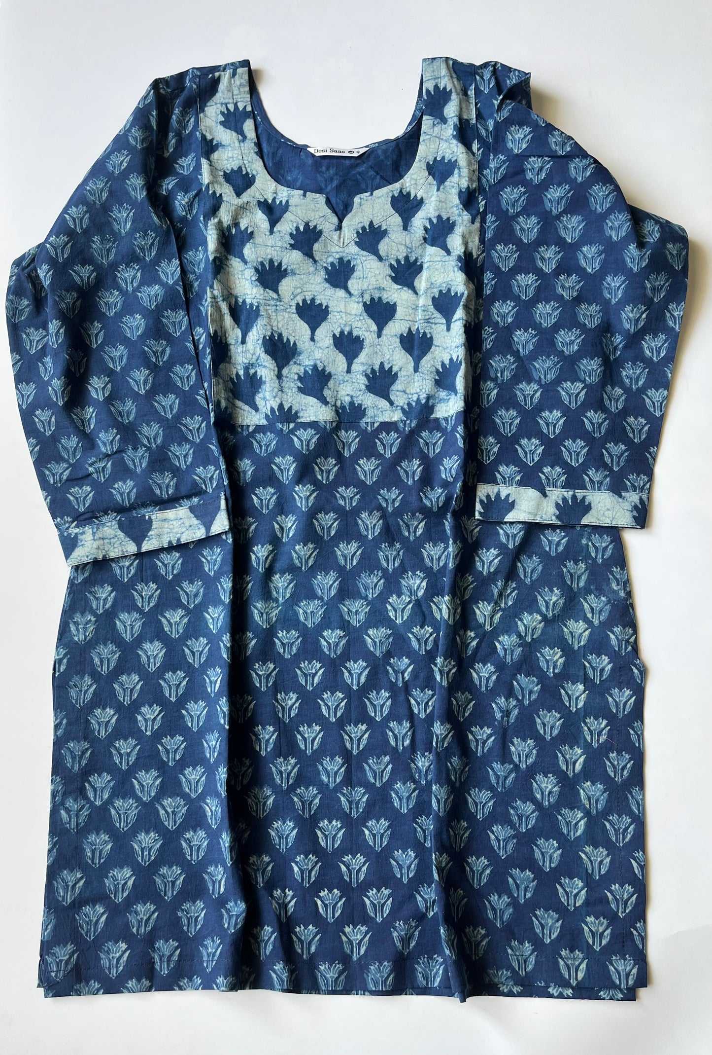 Akloa Indigo Hand Block Pure Cotton Short Kurti