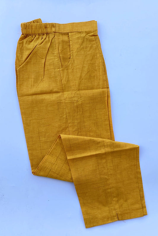 Mango Yellow Pure Cotton Pants